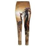 Running Wild Horses Print High-Waisted Pocket Leggings