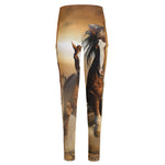 Running Wild Horses Print High-Waisted Pocket Leggings