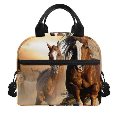 Running Wild Horses Print Insulated Lunch Bag