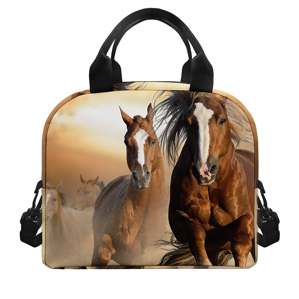 Running Wild Horses Print Insulated Lunch Bag