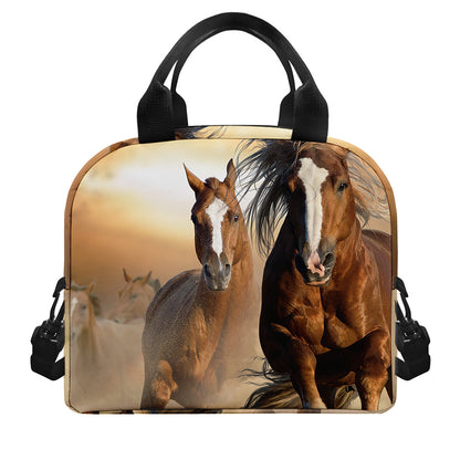 Running Wild Horses Print Insulated Lunch Bag