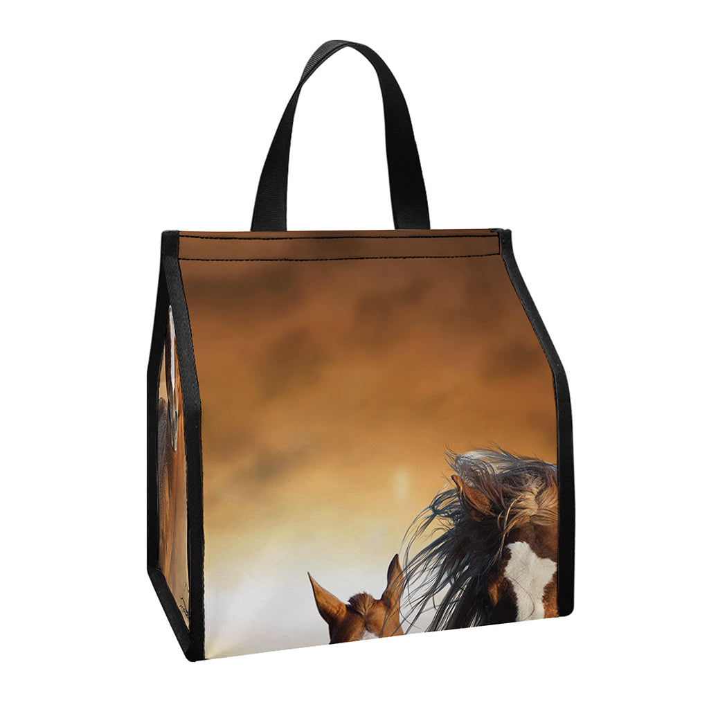 Running Wild Horses Print Insulated Lunch Tote