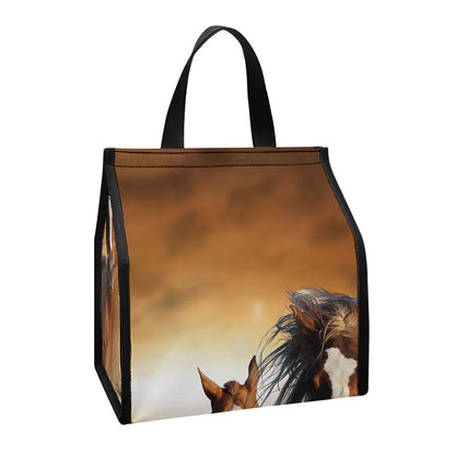 Running Wild Horses Print Insulated Lunch Tote