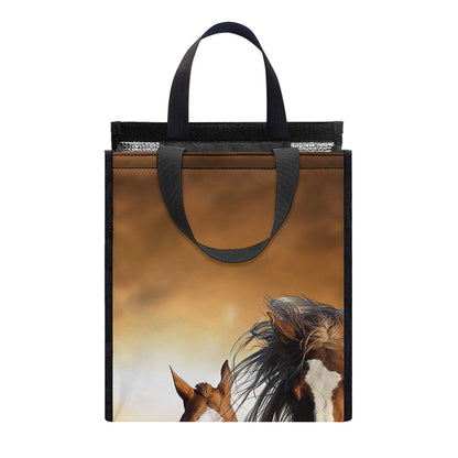 Running Wild Horses Print Insulated Lunch Tote