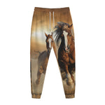 Running Wild Horses Print Jogger Pants