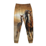 Running Wild Horses Print Jogger Pants