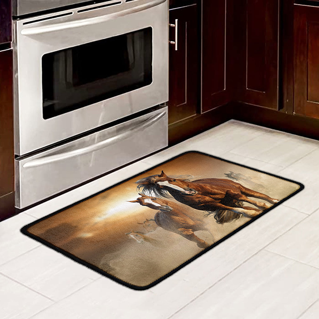 Running Wild Horses Print Kitchen Mat