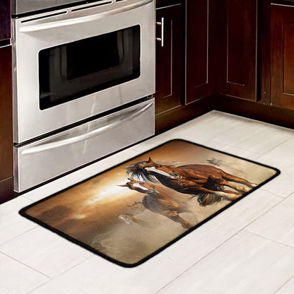Running Wild Horses Print Kitchen Mat
