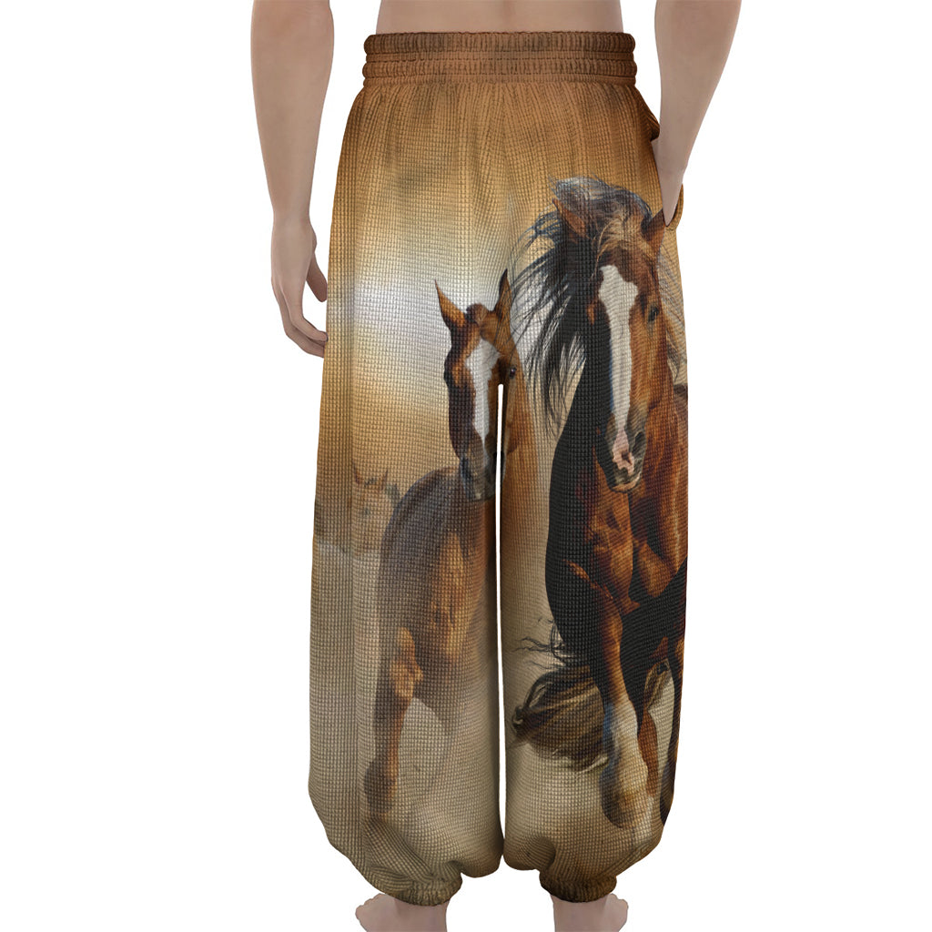 Running Wild Horses Print Lantern Pants