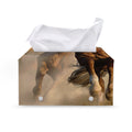 Running Wild Horses Print Leather Tissue Box Cover