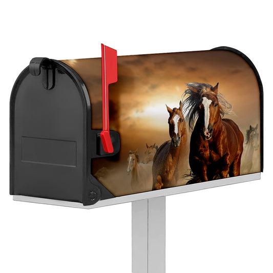 Running Wild Horses Print Mailbox Cover