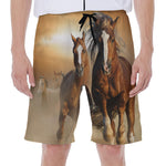 Running Wild Horses Print Men's Beach Shorts