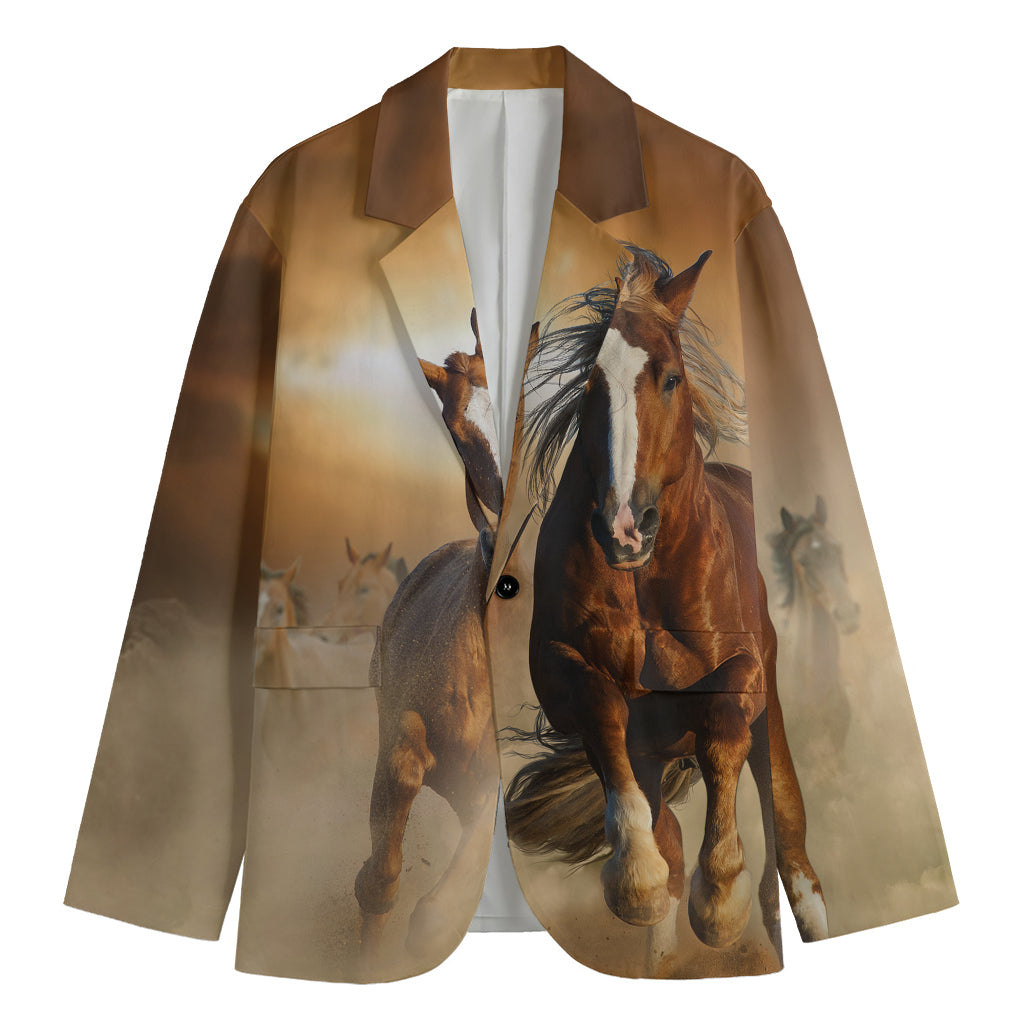 Running Wild Horses Print Men's Blazer