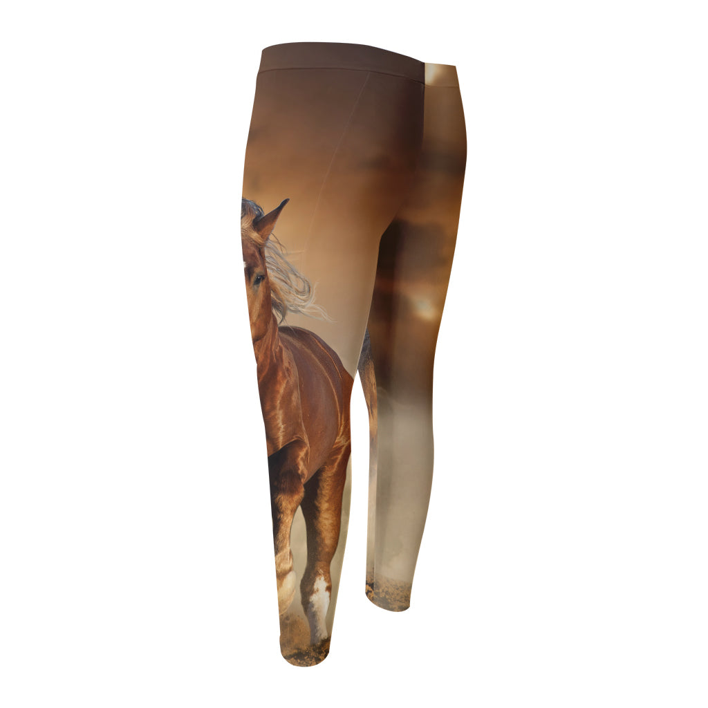 Running Wild Horses Print Men's Compression Pants