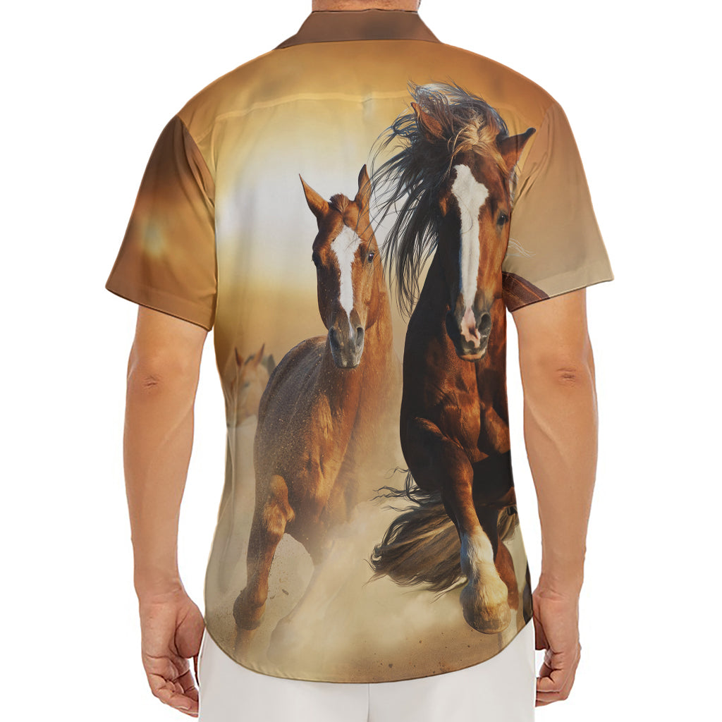 Running Wild Horses Print Men's Deep V-Neck Shirt