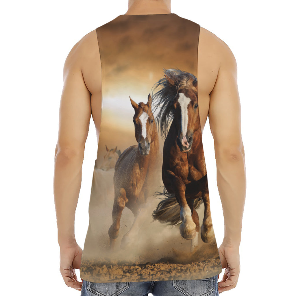 Running Wild Horses Print Men's Muscle Tank Top