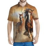 Running Wild Horses Print Men's Polo Shirt