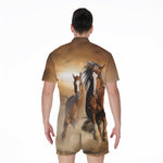 Running Wild Horses Print Men's Rompers