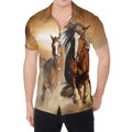 Running Wild Horses Print Men's Shirt
