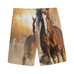 Running Wild Horses Print Men's Sports Shorts