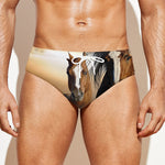 Running Wild Horses Print Men's Swim Briefs