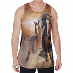 Running Wild Horses Print Men's Velvet Tank Top