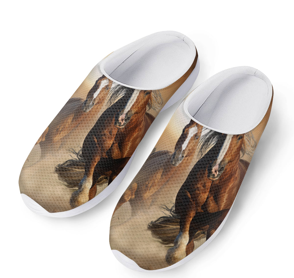Running Wild Horses Print Mesh Casual Shoes