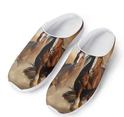 Running Wild Horses Print Mesh Casual Shoes