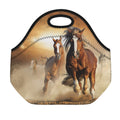 Running Wild Horses Print Neoprene Lunch Bag