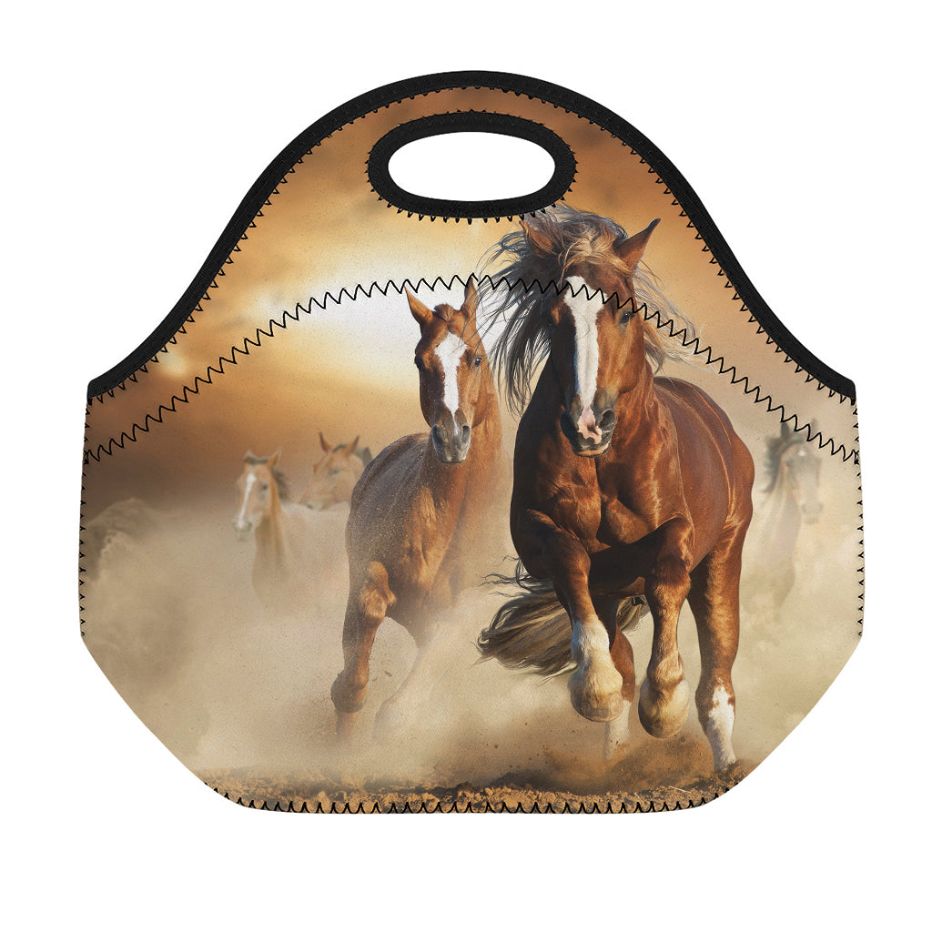 Running Wild Horses Print Neoprene Lunch Bag