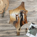 Running Wild Horses Print One Shoulder Bodysuit