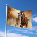 Running Wild Horses Print Polyester Flag