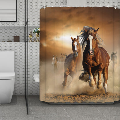 Running Wild Horses Print Polyester Shower Curtain