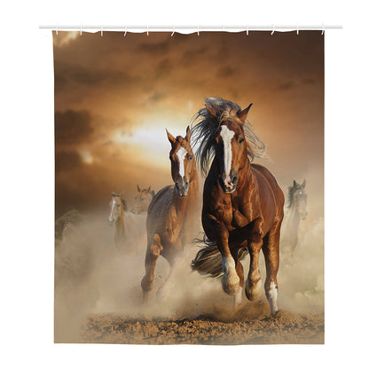 Running Wild Horses Print Polyester Shower Curtain