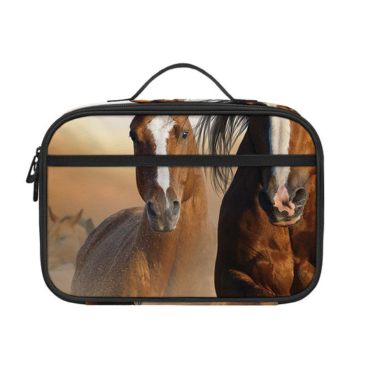 Running Wild Horses Print Portable Lunch Bag