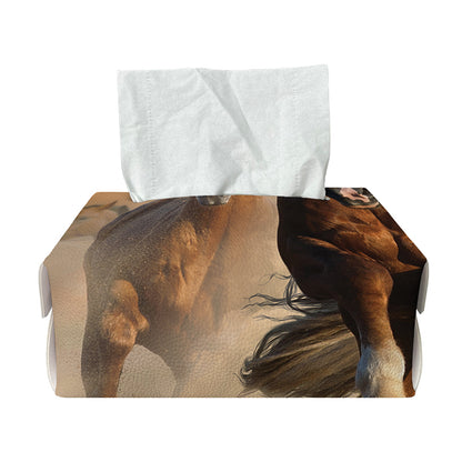 Running Wild Horses Print Rectangle Tissue Box Cover
