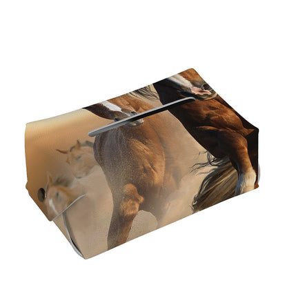 Running Wild Horses Print Rectangle Tissue Box Cover