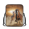 Running Wild Horses Print Rectangular Crossbody Bag