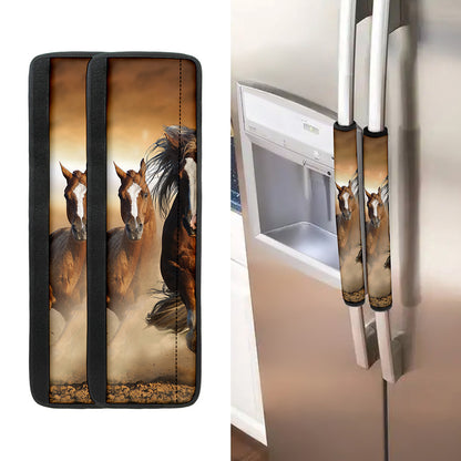 Running Wild Horses Print Refrigerator Handle Covers