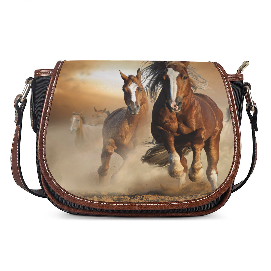 Running Wild Horses Print Saddle Bag