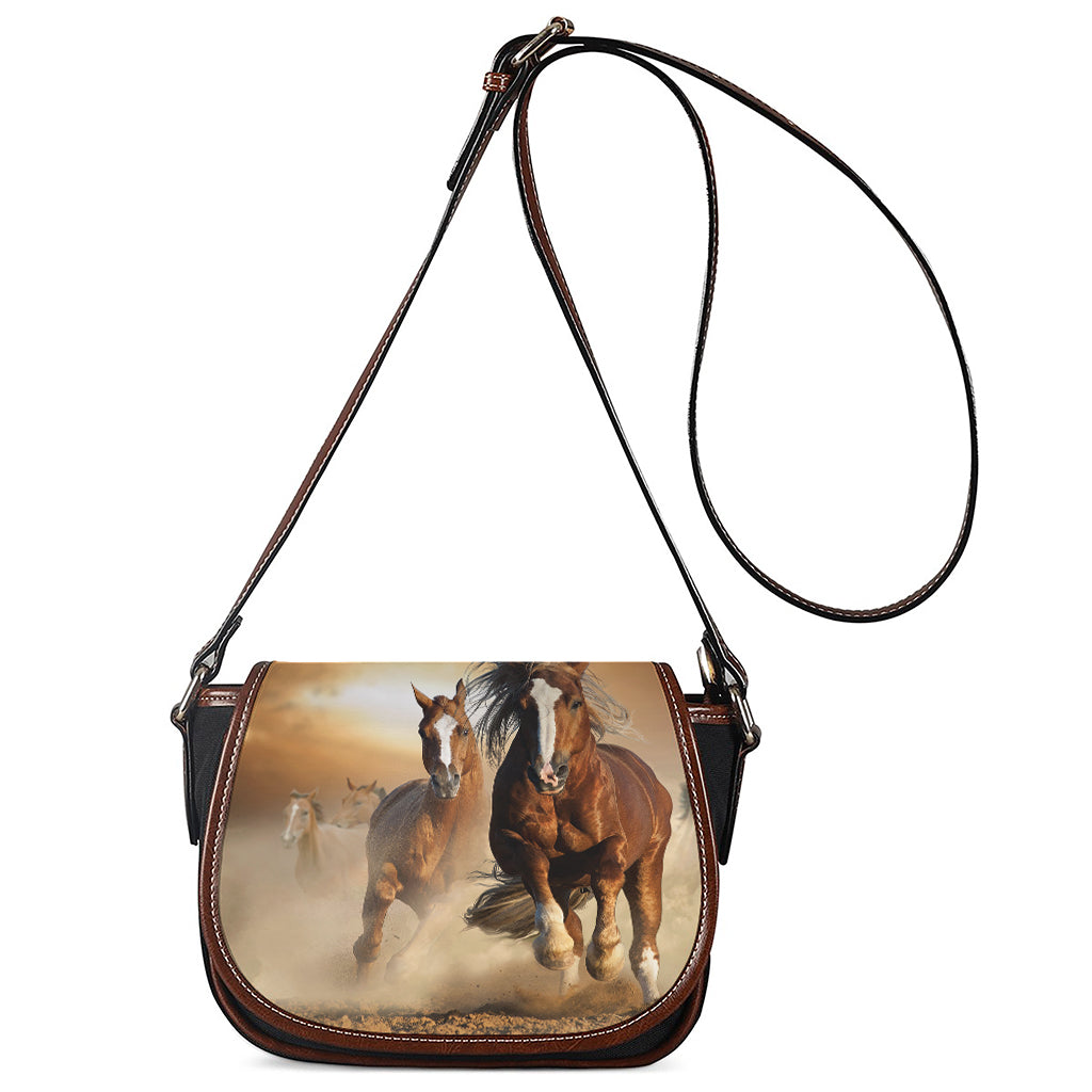Running Wild Horses Print Saddle Bag