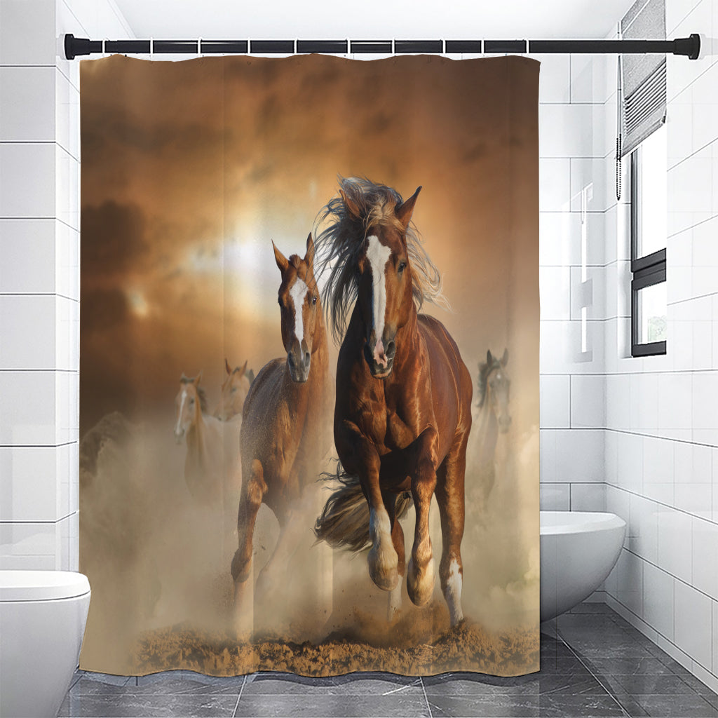 Running Wild Horses Print Shower Curtain