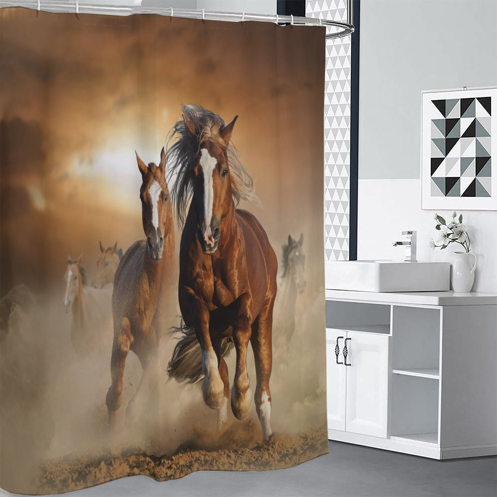 Running Wild Horses Print Shower Curtain
