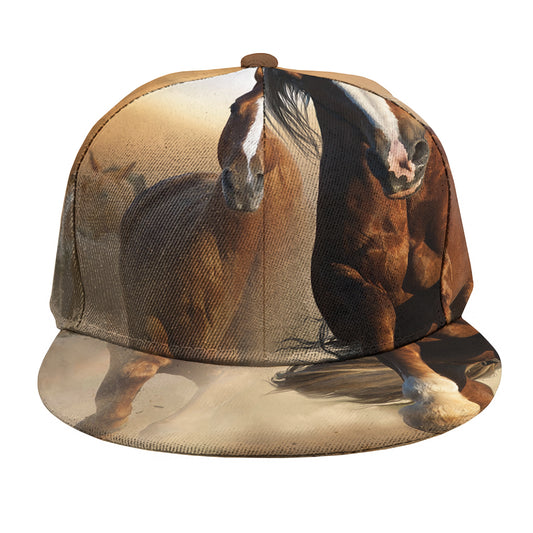 Running Wild Horses Print Snapback Cap