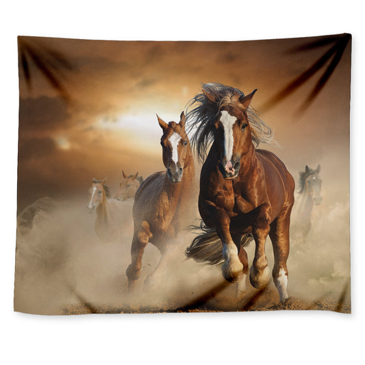 Running Wild Horses Print Tapestry