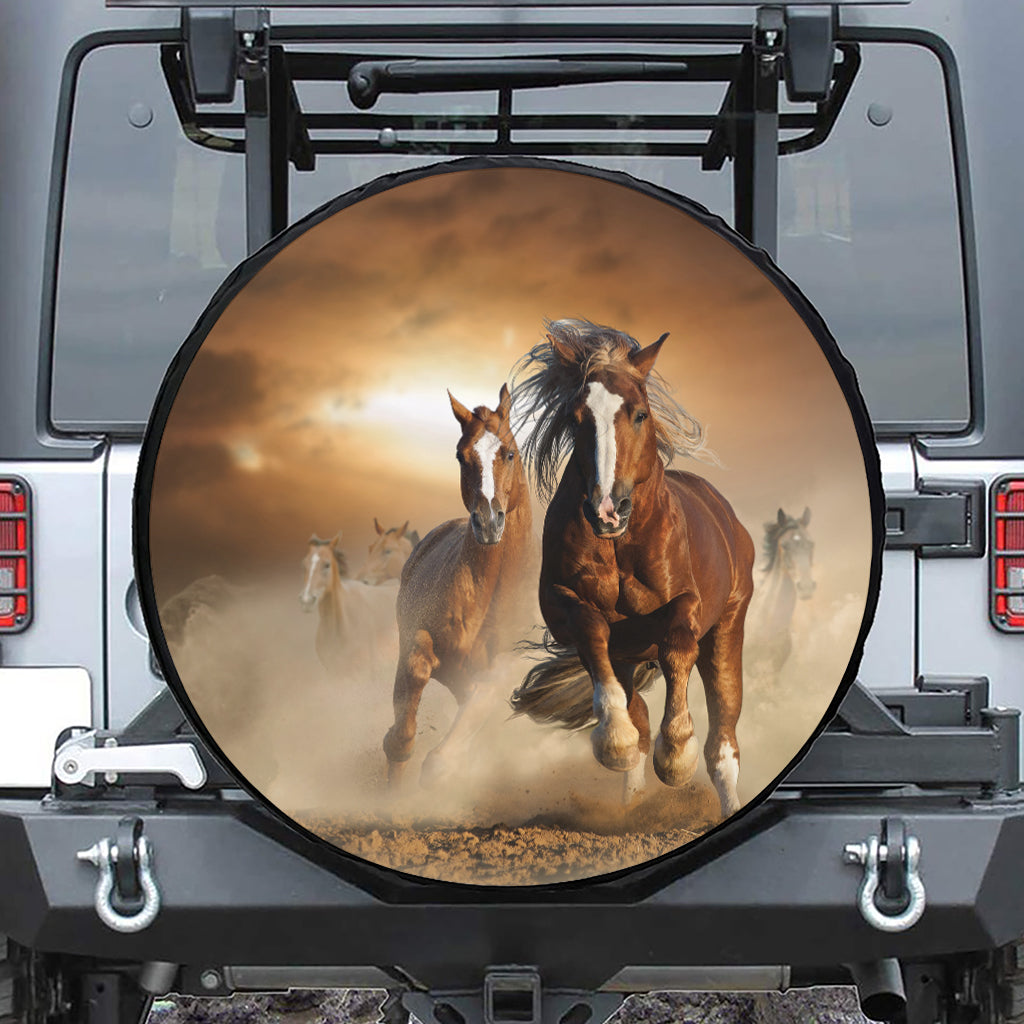 Running Wild Horses Print Tire Cover