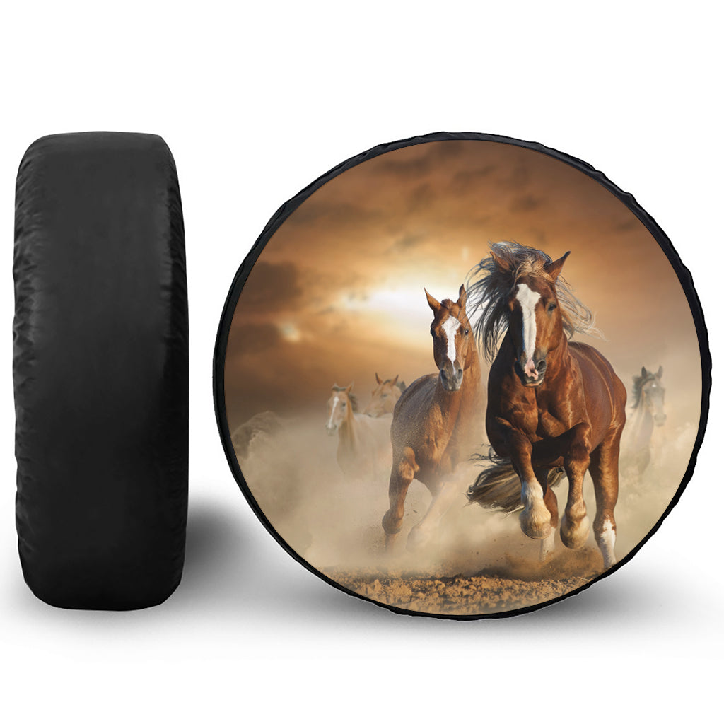 Running Wild Horses Print Tire Cover
