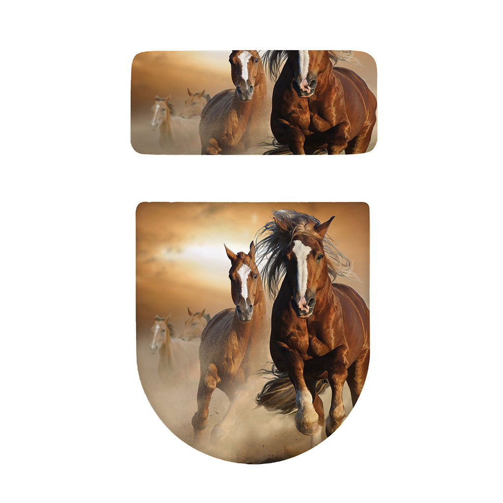 Running Wild Horses Print Toilet Lid And Tank Cover Set