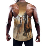 Running Wild Horses Print Training Tank Top