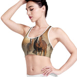 Running Wild Horses Print Women's Sports Bra